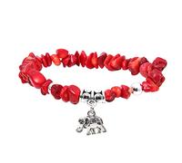 MILAKOO Bracciale con Pietre Preziose in Agata Rossa, Elefante da Donna, 7 Chakra e Pietre Curative
