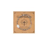 MILAKOO braccialetto del rosario cattolico per le donne perline di preghiera per la cresima regali croce fascino gioielli religiosi cristiani