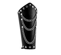 MILAKOO Braccio in pelle con allacciatura Arciere con borchie catena braccio armatura polsino, 18.5 centimeters, Pelle sintetica