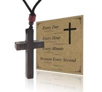 MILAKOO Buddista Mala Naturale Legno Croce Crocifisso Collana Gioielli Religiosi Cristiani Regali per Gli Uomini