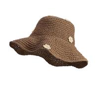 MILAKOO Cappello A Secchiello all'Uncinetto in Maglia Intrecciata Floppy Cappello di Colore Soave per Le Donne Cappello A Bombetta Pieghevole per Il Sole