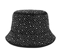 MILAKOO Cappello A Secchiello in Cotone Lucido per Donne con Strass Glitter Bling Cappello da Sole Pescatore Stile Y2k