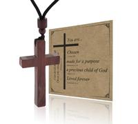 MILAKOO Croce Collana Regalo Cristiano per la Chiesa Crocifisso Ciondolo Cordone Choker Carta Motivazionale