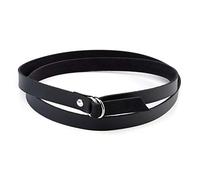 Milakoo - Girocollo in pelle nera, stile punk gotico, con borchie, ciondolo a forma di O, choker con borchie, Metallo Pelle