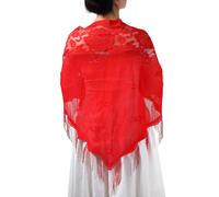 MILAKOO Sciarpa di Pizzo con Frange a rete Morbida per abito Triangolo Mantilla Sciarpa Ciglia Scarf di Pizzo Floreale Vintage