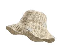 MILAKOO Secchiello di Paglia Cappello da Sole Decorazione Floreale Cappello Estivo A Tesa Larga per La Spiaggia Tessuto Cappello per Le Donne