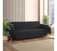 Milam London Copridivano Grande 3 Posti Extra Large Per Divani A Spina Di Pesce 180 X 300 Cm Nero