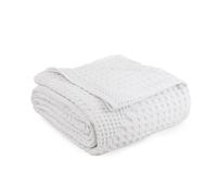 Milam London Copriletto king size | 100% cotone morbido coperta per letto | copridivano grande a 3 posti | collezione Joanna | 220 x 250 cm, bianco
