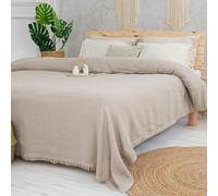 Milam London Copriletto king size | copriletto in cotone per divani grandi | copriletti king size coperte per letti | 220 x 240 cm | 86 x 94 pollici - beige