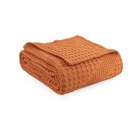 Milam London Copriletto super king size | 100% cotone morbido extra large | copriletto super king | coperta per letto | collezione Joanna | 250 x 280 cm - arancione bruciato