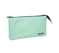 Borsa scuola porta milan 1918 collezione 3 cerniere e 5 scomparti verde 215x35x125 mm