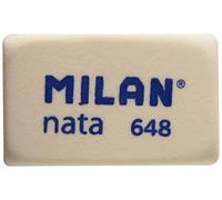Milan Cream 648 Piccola gomma rettangolare - plastica - non danneggia la carta - colore bianco NEW