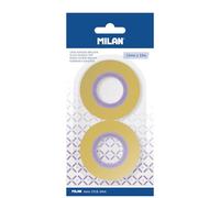 MILAN Blister 2 nastri adesivi giallo trasparente 12 mm x 33 m