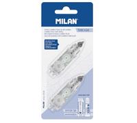 MILAN Blister 2 pezzi di ricambio nastro correttivo cilindrico 5 mm x 6 m (cilindrico ed estensione), BWM10467