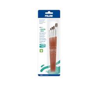 MILAN® Blister 3 Pennelli Piatti Serie 121# 0, 4, 6, 8 e 12
