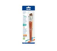 MILAN® Blister 3 Pennelli Piatti Serie 121# 4, 10 e 16 + 1 Pennello Serie 524# 8