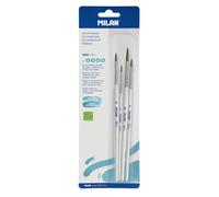 MILAN Blister 4 pennelli rotondi (capelli di capra e sintetico) manico bianco, serie 101w nº 2, 4, 6 e 8, BWM10468