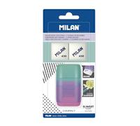 MILAN Blister Affilaborra COMPACT Sunset lilla + 2 gomme di ricambio, BYM10451