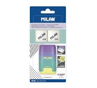 MILAN Blister Affilaborra COMPACT Sunset turchese + 2 gomme di ricambio, BYM10454