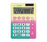 Milan Blister calcolatrice 12 cifre Sunset Giallo - Rosa