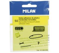 Milan 411261050 - Foglietti adesivi removibili, trasparenti, giallo fluo