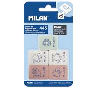 Milan BMM9222 - Confezione da 5 gomme da cancellare, con figurine modelli assortiti