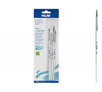 MILAN Blister 4 pennelli rotondi (capelli di capra e sintetico) manico bianco, serie 101w nº 2, 4, 6 e 8, BWM10468