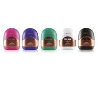 MILAN Caja expositora 24 sacapuntas con depósito CAPSULE Copper