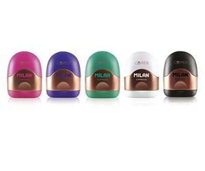 MILAN Caja expositora 24 sacapuntas con depósito CAPSULE Copper