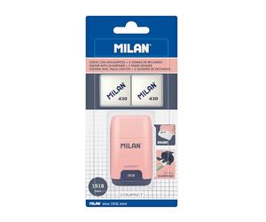 MILAN® Compact 1918 Series - Set di 2 gomme da cancellare, colore: Rosa