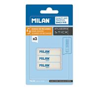 Milan Confezione Blister Con 3 Gomme Di Ricambio Per Stick Eraser Con Temperamatite