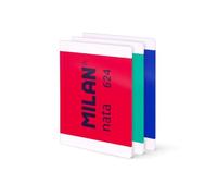 MILAN Confezione da 3 quaderni rilegati in formato A4, carta a righe (7 mm), 48 fogli da 95 g/m², collezione Nata 624 dal 1918