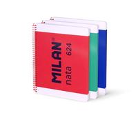 MILAN Confezione di 3 quaderni A4 con spirale e copertina rigida, 80 fogli bianchi da 95 g/m², collezione nata 624 since 1918