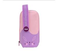 Milan Fun Animals Confezione da 4 astucci con contenuto standard - Contenuto: gomma 2 temperini matita 1 penna Sway blu e 2 penne touch P1 nere e rosse righello da 15 cm 10 matite colorate Ergo e 12 p