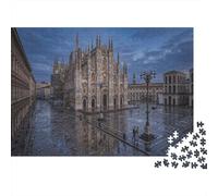 Milan gattohedral Puzzle Premium Antistress 1000 Pezzi Intrattenimento Piazza piovosa Cartone Qualità Adulti, Relax Mentale, Regalo Natale Compleanno 52x38cm/1000pcs
