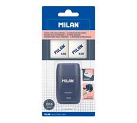 MILAN® Blister affilacoltura Compact serie 1918 blu + 2 gomme di ricambio