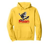 MILAN - Nome ragazzo simpatico con gatto e skateboard Felpa con Cappuccio