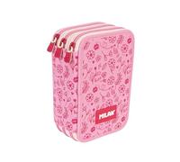 MILAN Plumier 3 piani con contenuto serie speciale Flowicorn, rosa