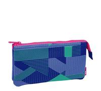 Milan Portatodo 2 Compartimentos Knit, Lila Astuccio, 22 cm, Viola (Lila y Verde)