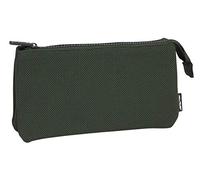 MILAN Portatodo 3 Compartimentos Knit Khaki Green Astuccio, 22 cm, Verde