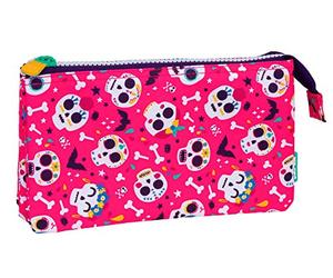 MILAN Portatodo 5 Compartimentos Bats&bites Rosa Astuccio, 22 cm