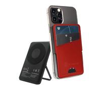 MILAN Powerbank Portafogli - con ricarica Wireless MagSafe 5000mAh - Compatibile con Apple e Android, Ricarica Rapida Wireless e via Cavo Type-C - Cavo Incluso - Prodotto ufficiale (Rosso)