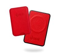 MILAN Powerbank Portafogli - con ricarica Wireless MagSafe - Compatibile con Apple e Android, Ricarica Rapida Wireless e via Cavo Type-C - Cavo Incluso - Prodotto ufficiale (ROSSO COMBO)