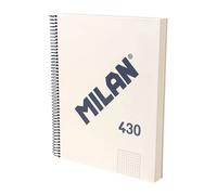 MILAN® Quaderno A4 con copertina rigida, carta a quadretti (5 x 5 mm), 120 fogli da 95 g/m², collezione gomma 430, beige