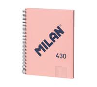 MILAN® Quaderno a spirale, carta a quadretti, 80 fogli A4, serie 1918, rosa