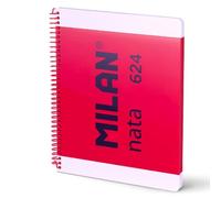 MILAN® Quaderno A4 con rilegatura a spirale e copertina rigida, carta a quadretti, 80 fogli nata®, rosa