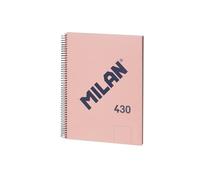 MILAN® Quaderno A4 con spirale e copertina rigida, 80 fogli bianchi da 95 g/m², collezione 430 since 1918, rosa