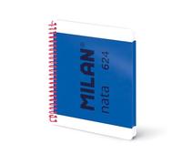 MILAN® Quaderno A5 a spirale e copertina rigida, carta a righe, 80 fogli da 95 g/m², collezione nata® blu