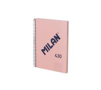 MILAN® Quaderno A5 con copertina rigida, griglia 5 x 5 mm, 80 fogli da 95 g/m², collezione 430, rosa