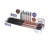 Milan Scatola Espositore 24 Matite In Grafite Hb Con Gomma Serie Copper